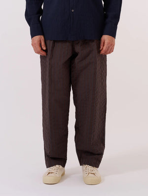 Universal Works Brown Chester Stripe Oxford Pant