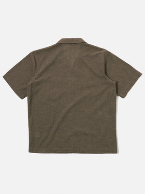 Universal Works Brown Fine Organic Cotton Sal Road Shirt