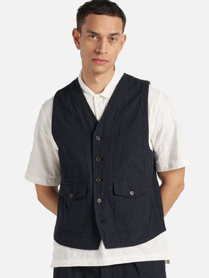 Universal Works Dark Navy Ospina Cotton Field Waistcoat