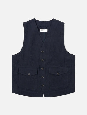 Universal Works Dark Navy Ospina Cotton Field Waistcoat
