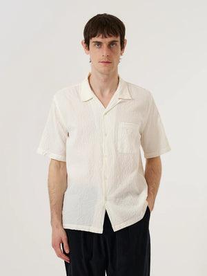 Universal Works Ecru Arten Seersucker Road Shirt