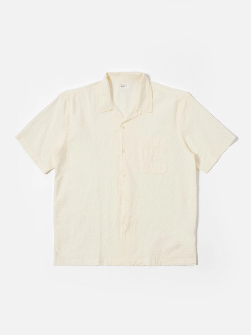 Universal Works Ecru Arten Seersucker Road Shirt
