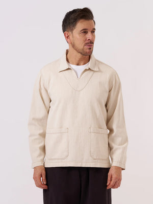 Universal Works Ecru Koko Cotlin Smock Overshirt