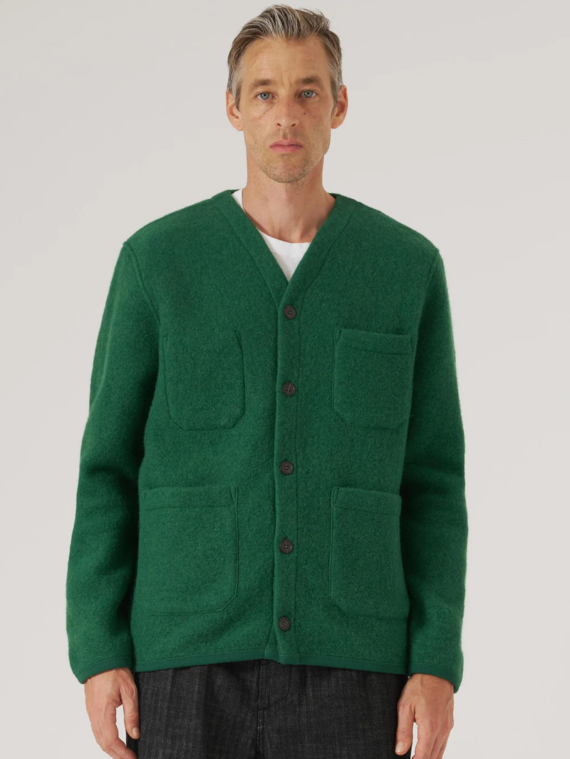 Universal Works Green Wool Cardigan