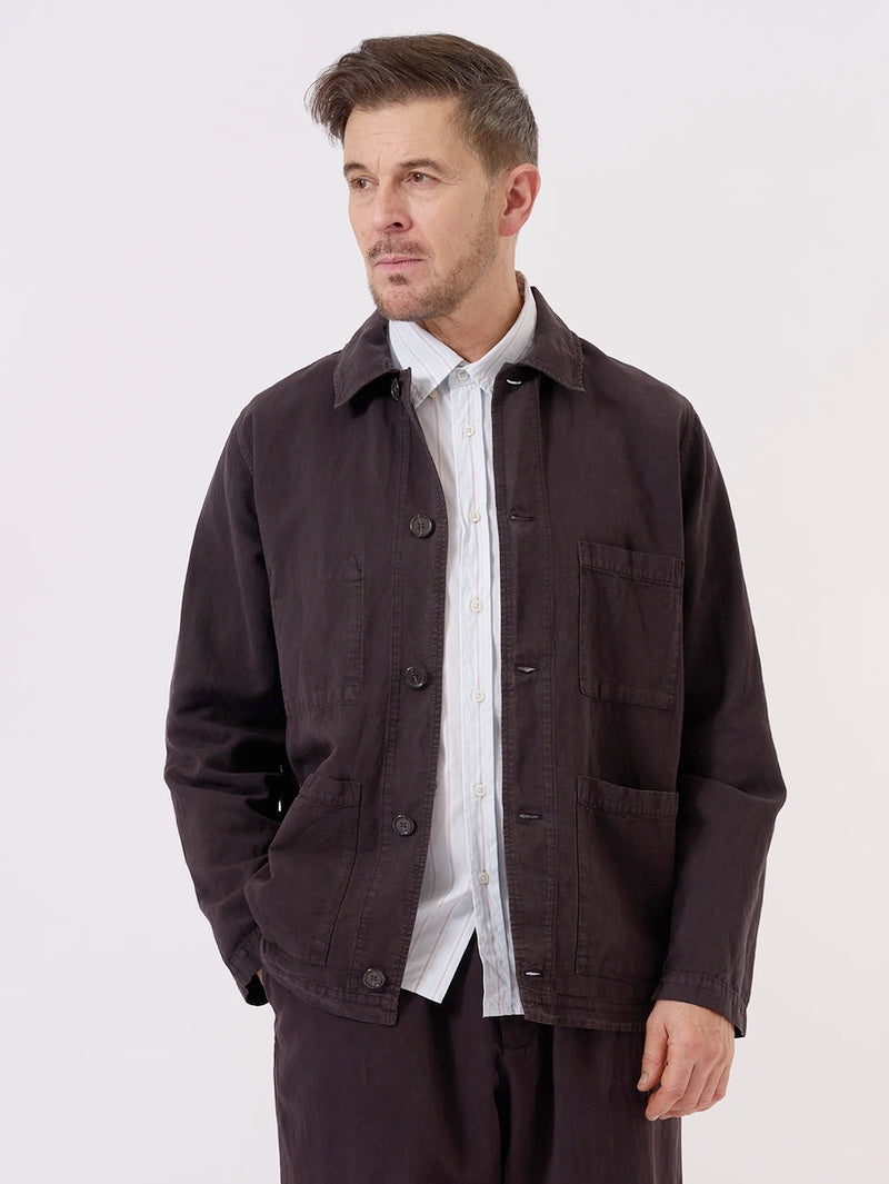 Universal Works Licorice Lyo Linen Mix Coverall Jacket
