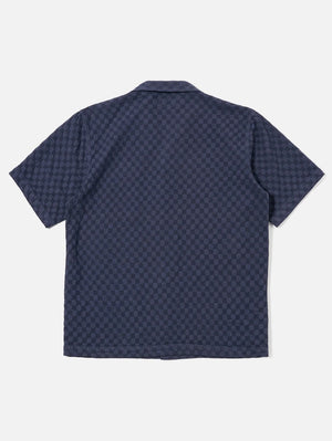 Universal Works Navy Dot Waffle Road Shirt