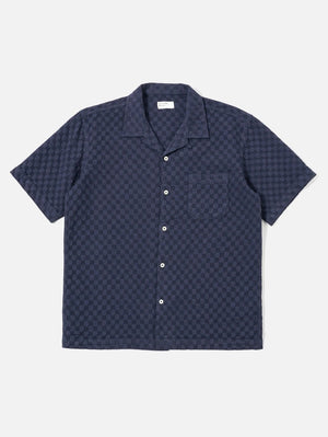 Universal Works Navy Dot Waffle Road Shirt