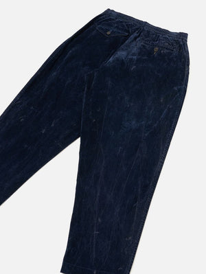 Universal Works Navy Flock Chambray Pleated Track Pant