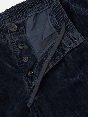 Universal Works Navy Flock Chambray Pleated Track Pant