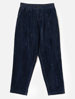 Universal Works Navy Flock Chambray Pleated Track Pant