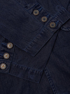 Universal Works Navy Flock Chambray Warmus Jacket