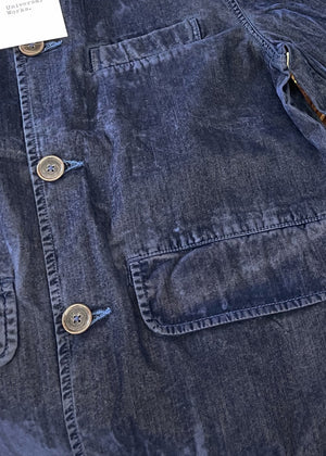 Universal Works Navy Flock Chambray Warmus Jacket