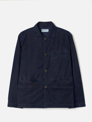 Universal Works Navy Flock Chambray Warmus Jacket
