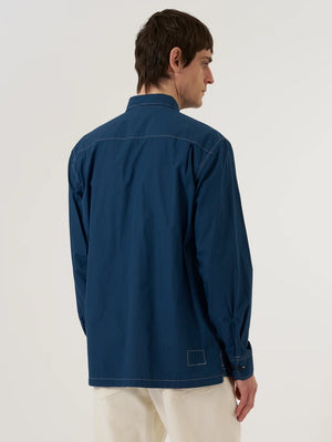 Universal Works Navy Organic Fine Poplin CPO Shirt