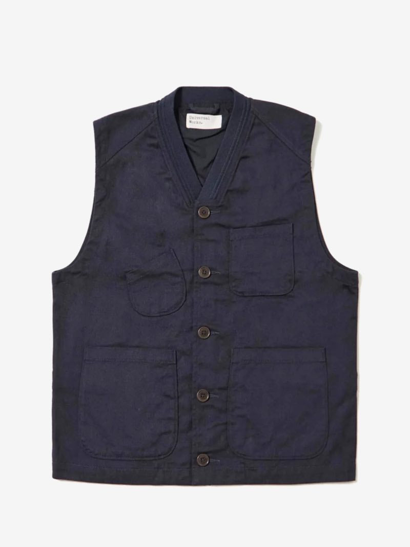 Universal Works Navy Station Waistcoat
