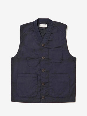 Universal Works Navy Station Waistcoat