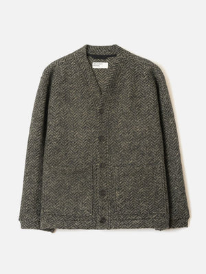 Universal Works Olive Advanced Cardigan Raven Fleece