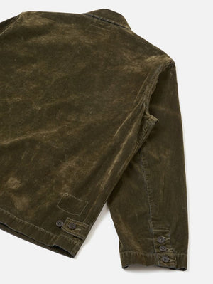 Universal Works Olive Flock Chambray Warmus Jacket