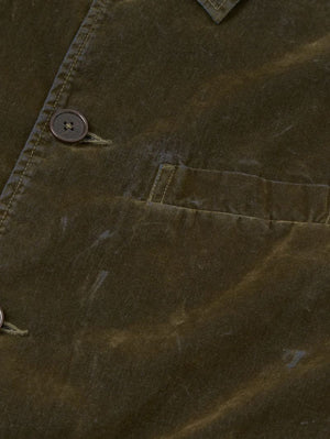 Universal Works Olive Flock Chambray Warmus Jacket