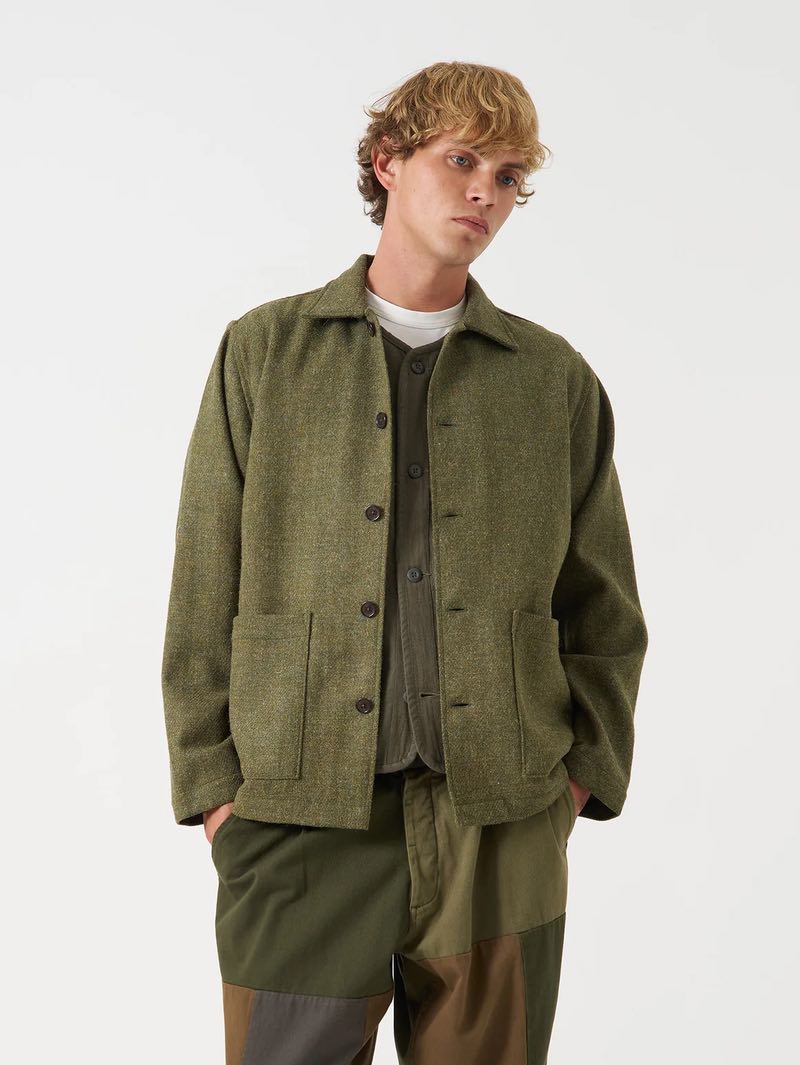 Universal Works Olive Harris Tweed Easy jacket