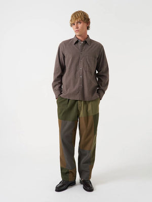 Universal Works Olive Patchwork Oxford Pants