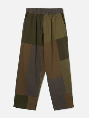 Universal Works Olive Patchwork Oxford Pants