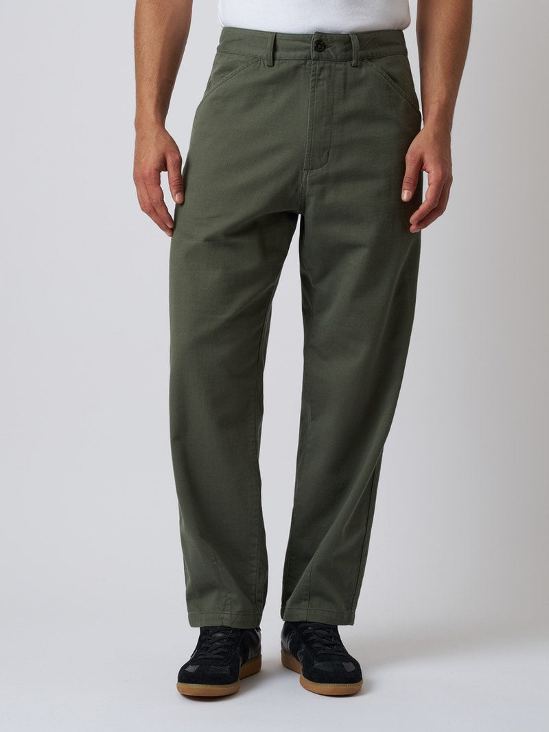 Universal Works Olive Slub Sateen Pant