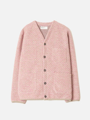 Universal Works Pink Diamond Fleece Cardigan