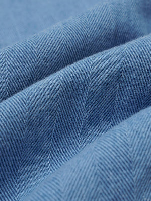 Universal Works Washed Indigo Recycled Herringbone Road Shirt