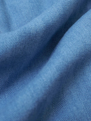 Universal Works Washed Indigo Recycled Herringbone Smock Overshirt