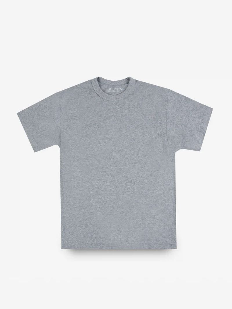 Utilitees 5.5oz Heather Grey Loopwheel Crew Neck T-Shirt