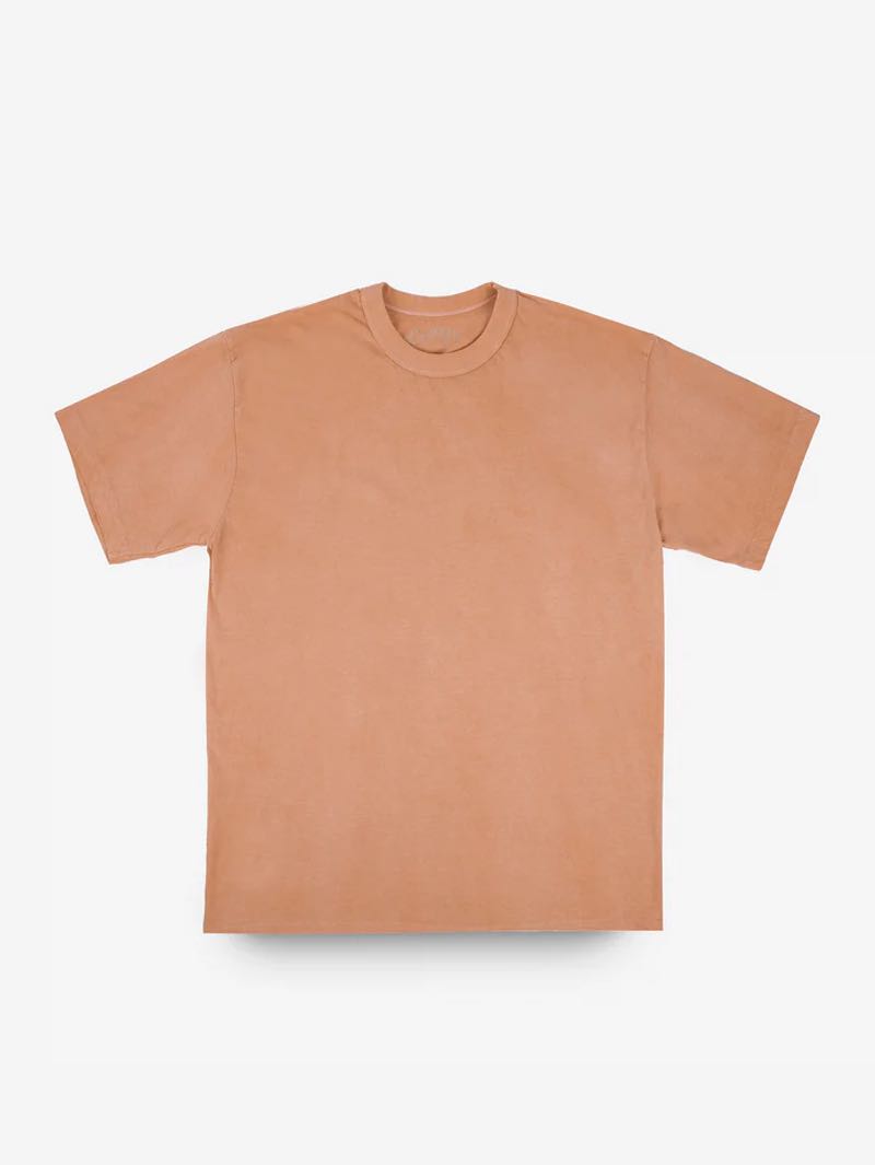Utilitees Hand Dyed Peach 5.5oz Loopwheel Crew Neck T-Shirt