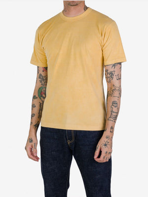 Utilitees Hand Dyed Yellow 5.5oz Loopwheel Crew Neck T-Shirt