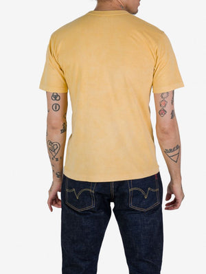 Utilitees Hand Dyed Yellow 5.5oz Loopwheel Crew Neck T-Shirt