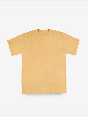 Utilitees Hand Dyed Yellow 5.5oz Loopwheel Crew Neck T-Shirt