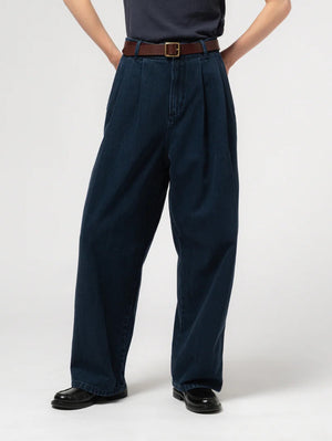 Eat Dust Wide Pleated Denim pants Unisex