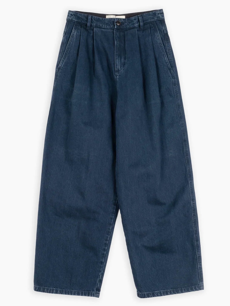 Eat Dust Wide Pleated Denim pants Unisex