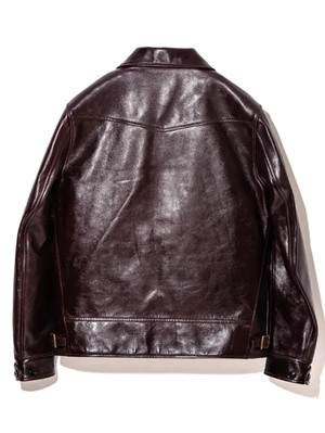 Y'2 Leather Aniline Brown Horse Hide Cossack Jacket