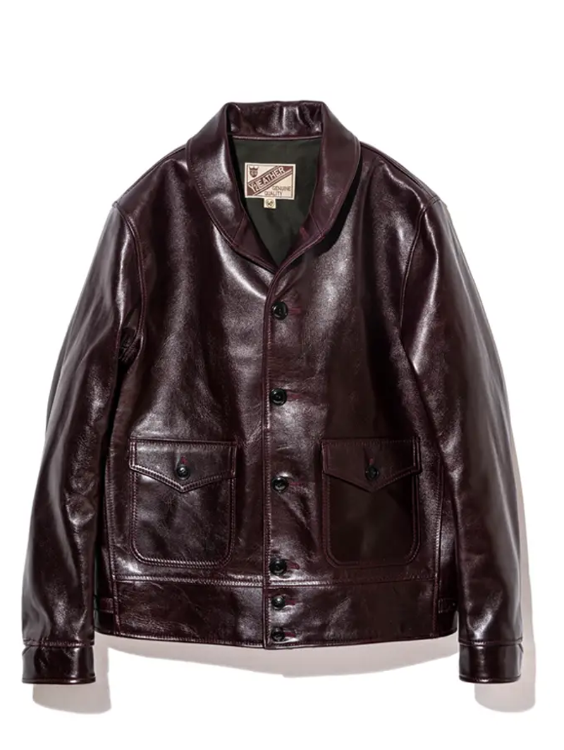 Y'2 Leather Aniline Brown Horse Hide Cossack Jacket - Mildblend Y'2 Leather Aniline Brown Horse Hide Cossack Jacket - Mildblend