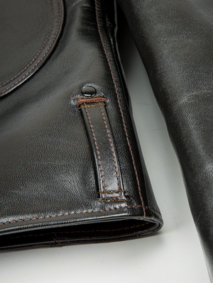 Y'2 Leather Black Vintage Horse Hide D-Pocket Double Rider Jacket