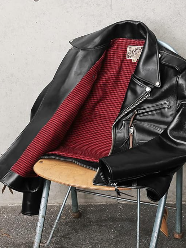 Y'2 Leather Black Vintage Horse Hide D-Pocket Double Rider Jacket