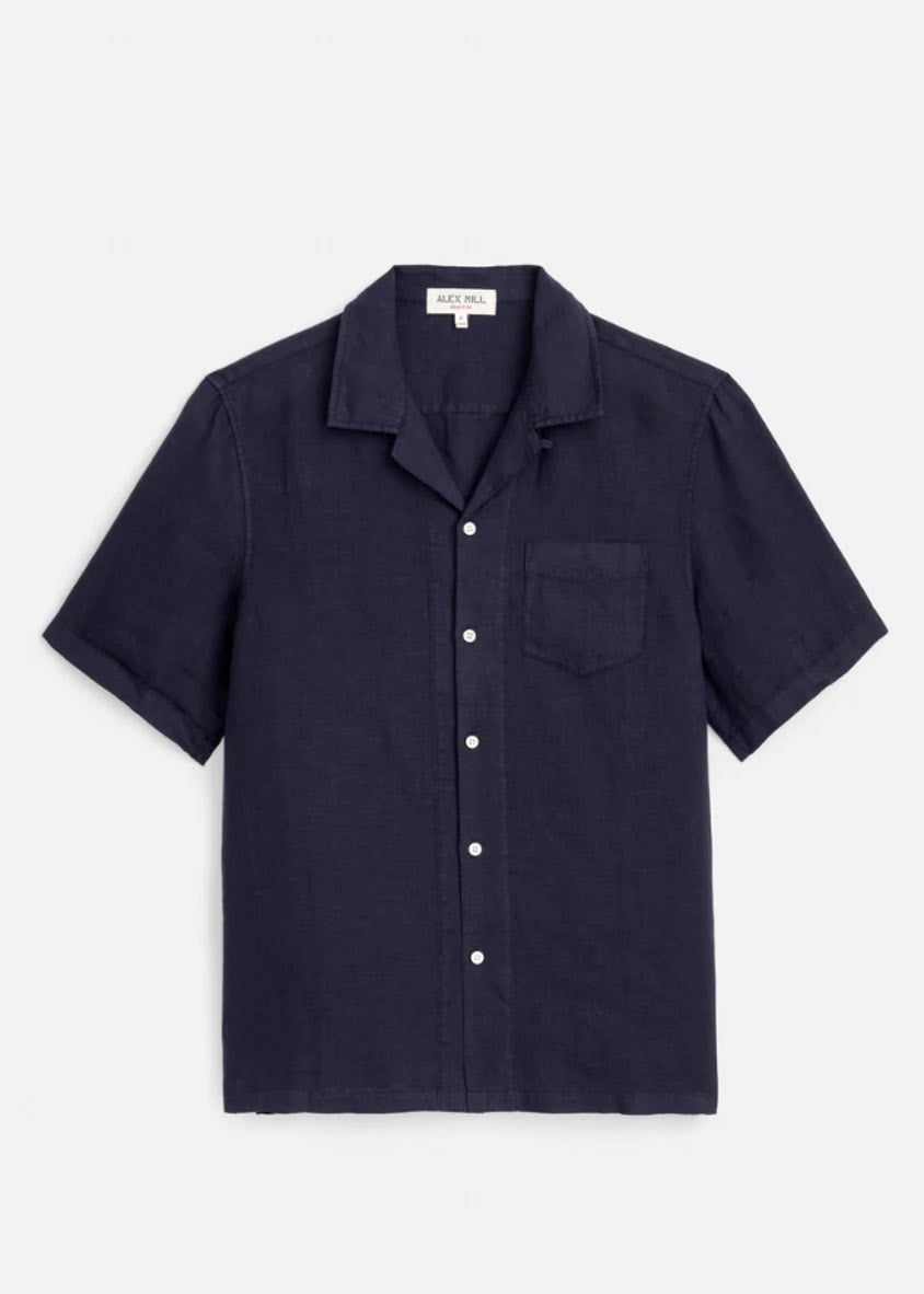 Alex Mill Camp Shirt in Linen Navy