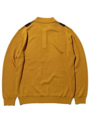 Beams Plus Knit Polo Stripe Mustard