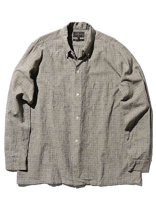 Beams Plus Open B.D. Nep Check Cotton Linen