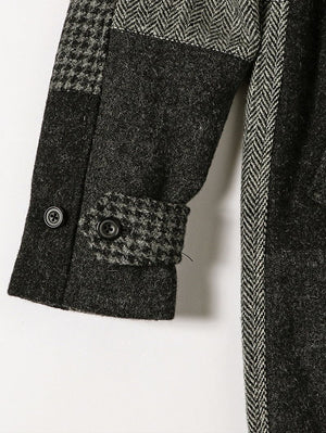 Beams Plus Bal Collar Coat Harris Tweed Patchwork