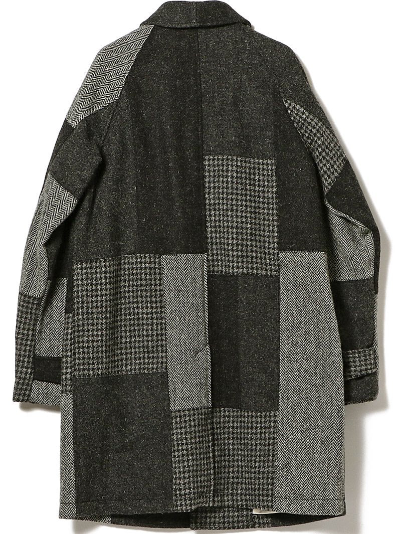 Beams Plus Bal Collar Coat Harris Tweed Patchwork