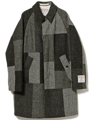 Beams Plus Bal Collar Coat Harris Tweed Patchwork