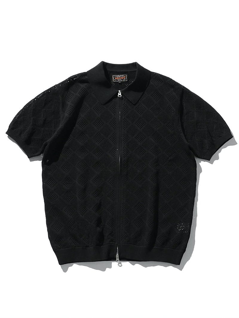 Beams Plus Black Polo Mesh Shirt