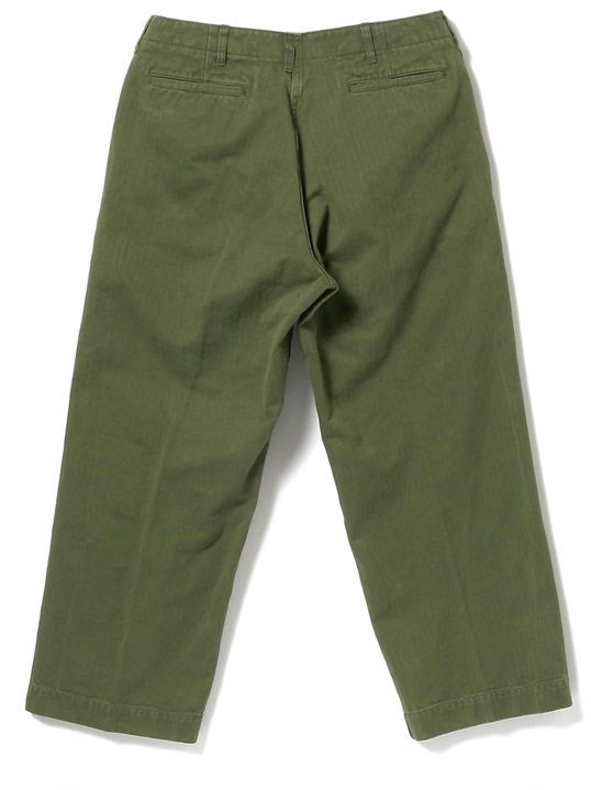 Beams Plus Olive MIL Trousers Herringbone - Mildblend Supply Co