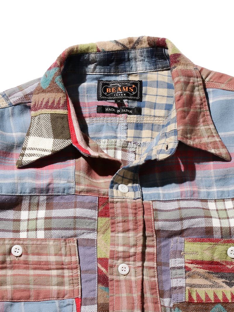 Beams Plus Work Indian Patchwork Shirt